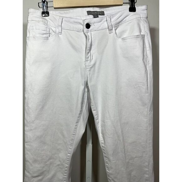 VIA RITINA Women's Tiered Frayed Hem Cropped Jeans White Size 8 - Picture 3 of 9